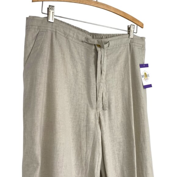 Havanera Mens L 36-38 Beige Linen Chino Pants Pockets Button Fly Closure Casual - Picture 3 of 13